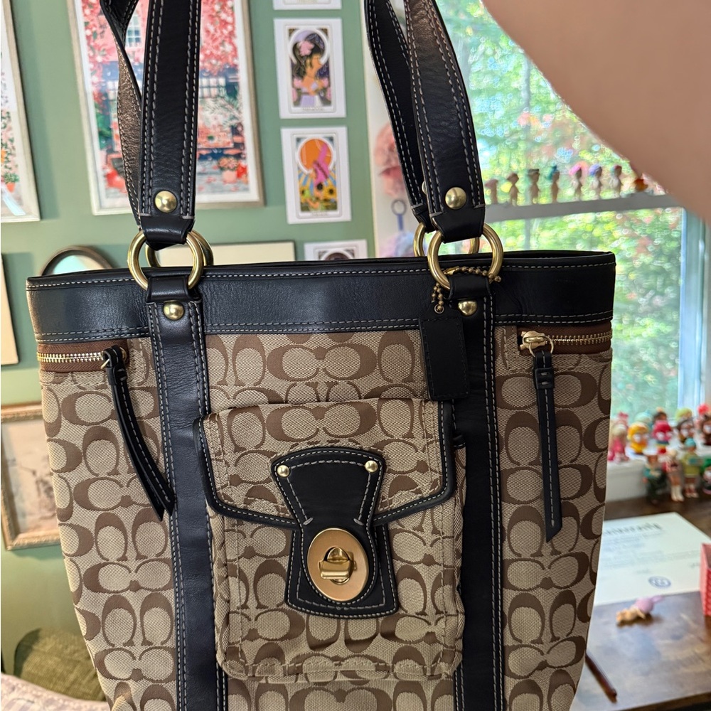 Vintage Y2K Coach Signature Legacy Tote Bag